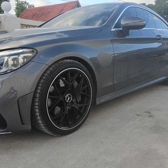 Grey Mercedes coupe after service